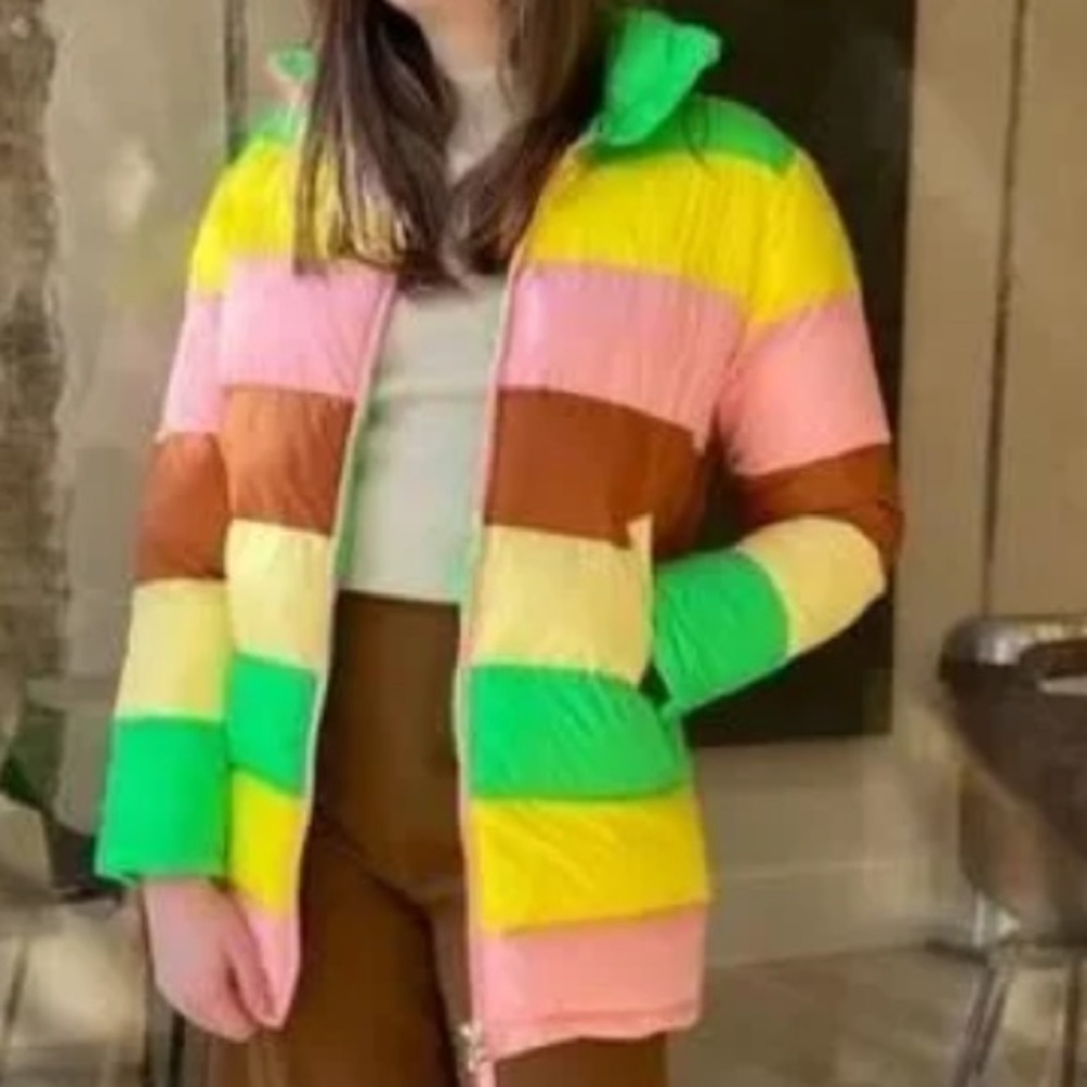 New Rachel Antonoff x Free People Terry Colorblock XS & Med Pink Striped Coat - Picture 2 of 16